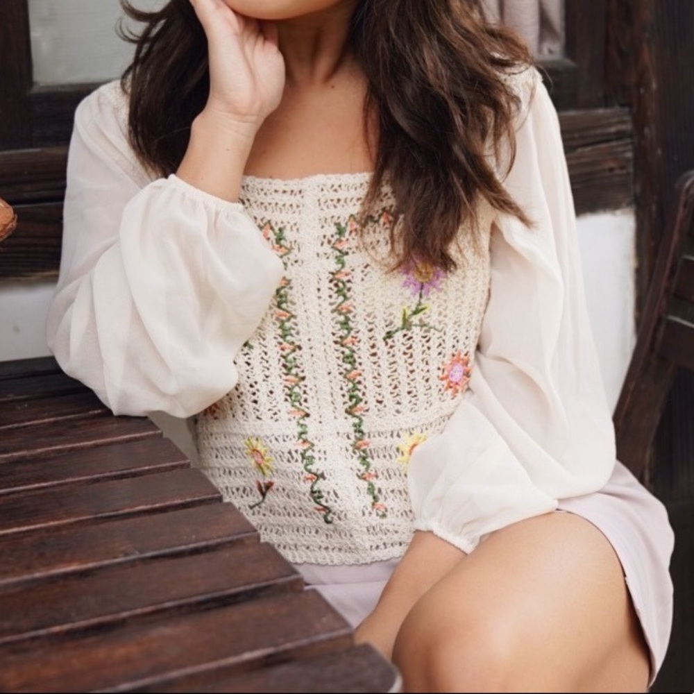 Beige Knit Blouse